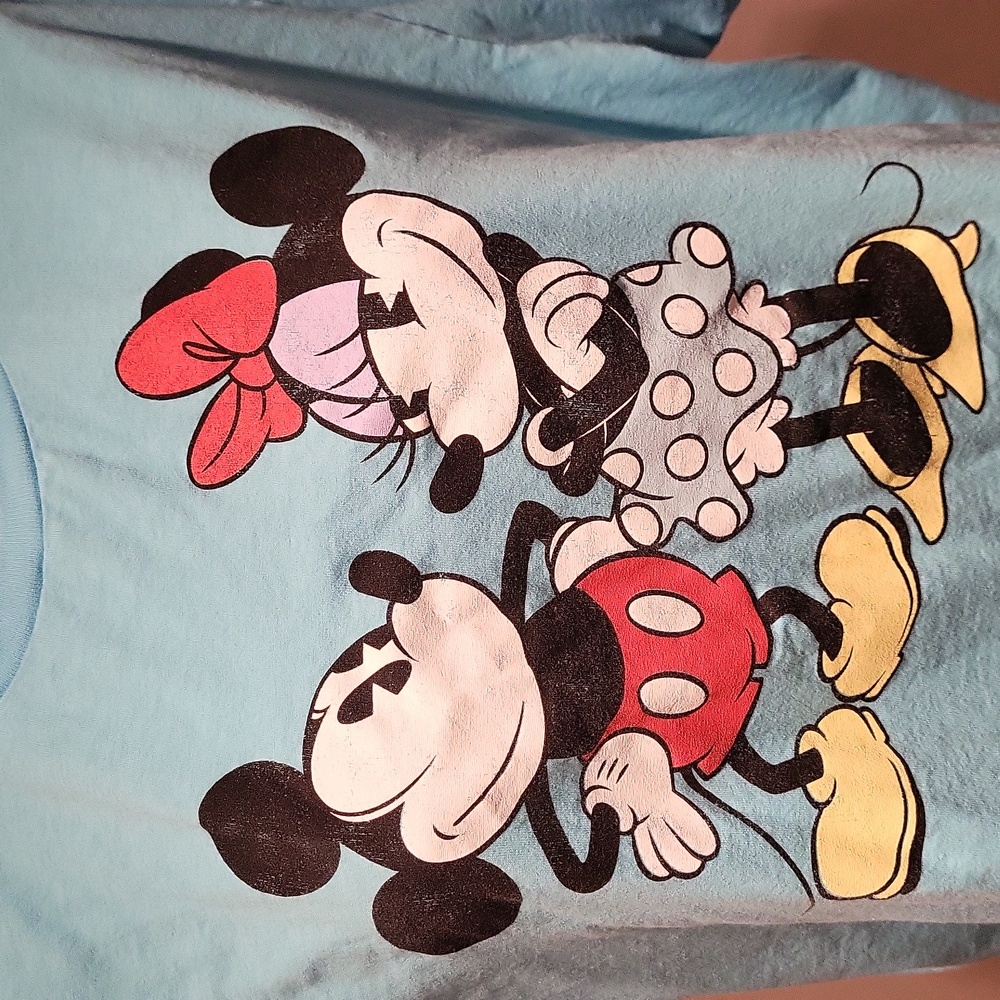 DISNEY MICKEY & MINNIE MOUSE short sleeve T-shirt, X large,blue